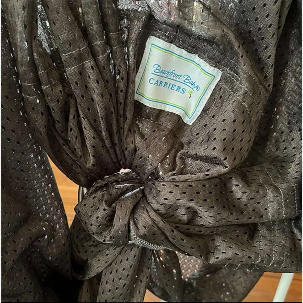 Beachfront Baby Water Mesh Ring Sling Carrier Black Adjustable 8 to 30 Lbs
